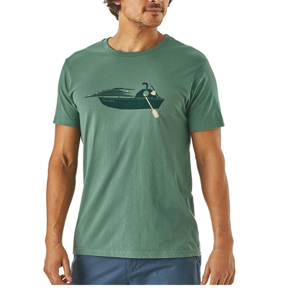 Patagonia Men's Slim Fit Haul Aboard Organic Cotton Tee Shirt Size Large